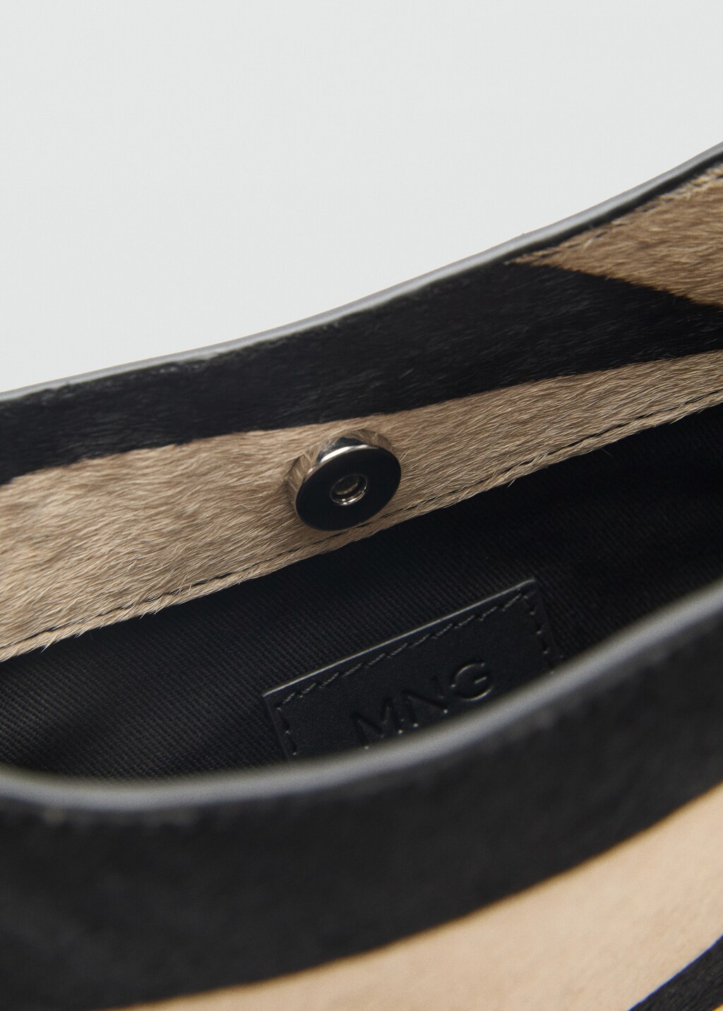 Zebra-print leather bag - Black