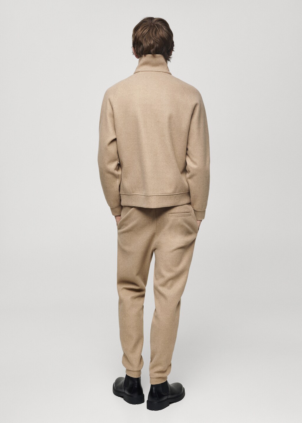 Regular-fit jacket with zip - Beige