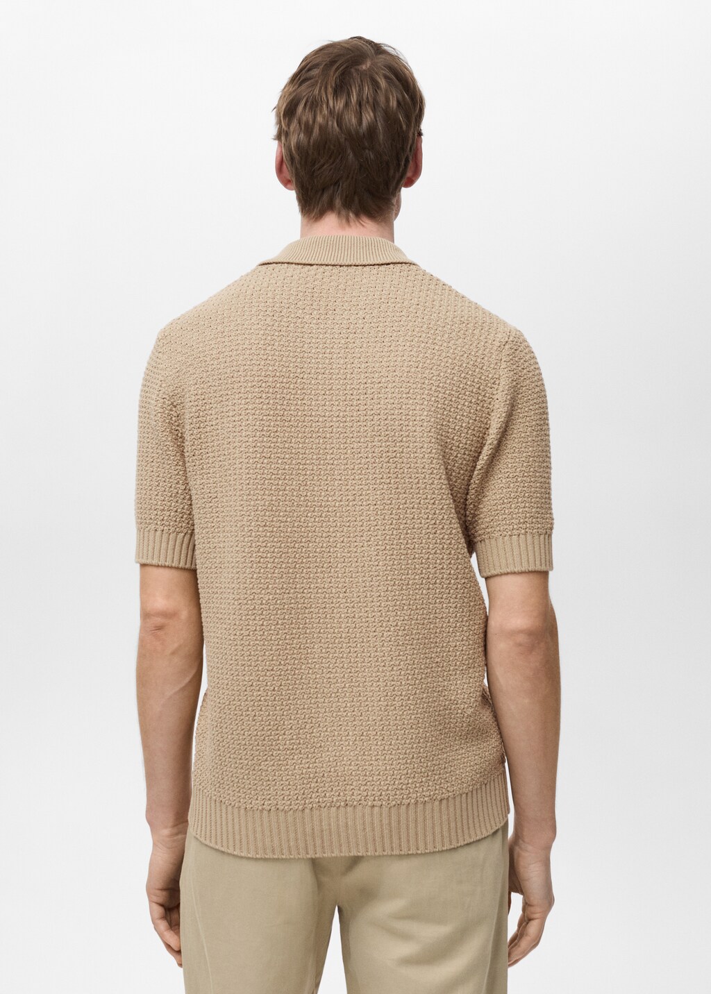 Cotton knit shirt - Beige