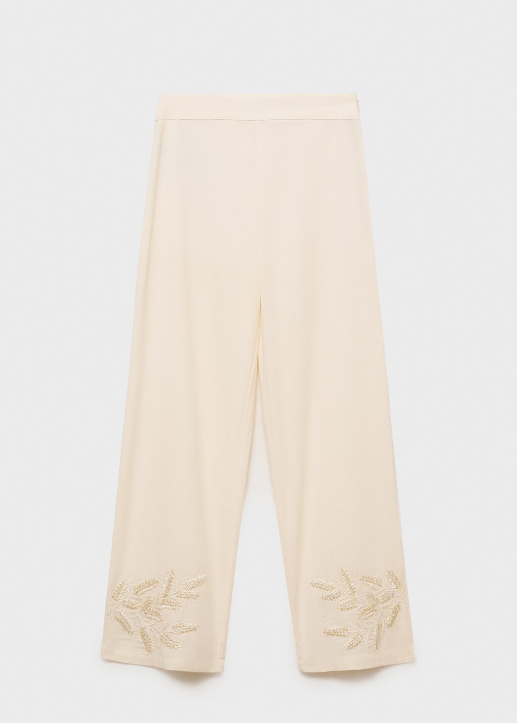Embroidered straight-fit trousers - Off White