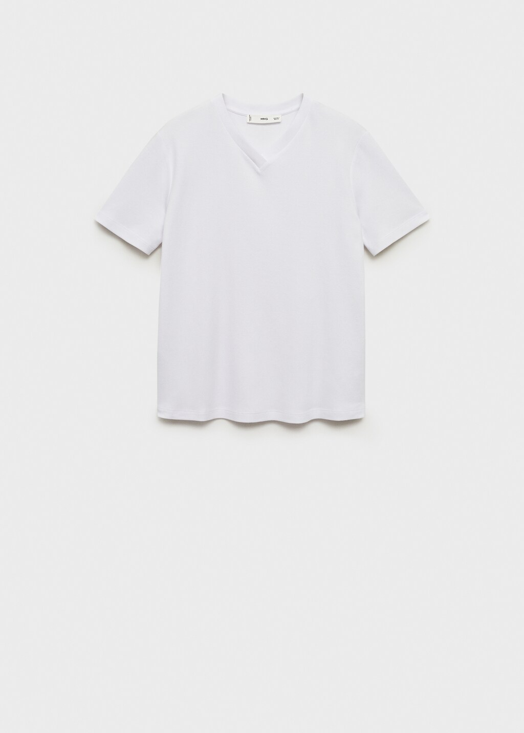 V-neck cotton T-shirt - Medium Brown