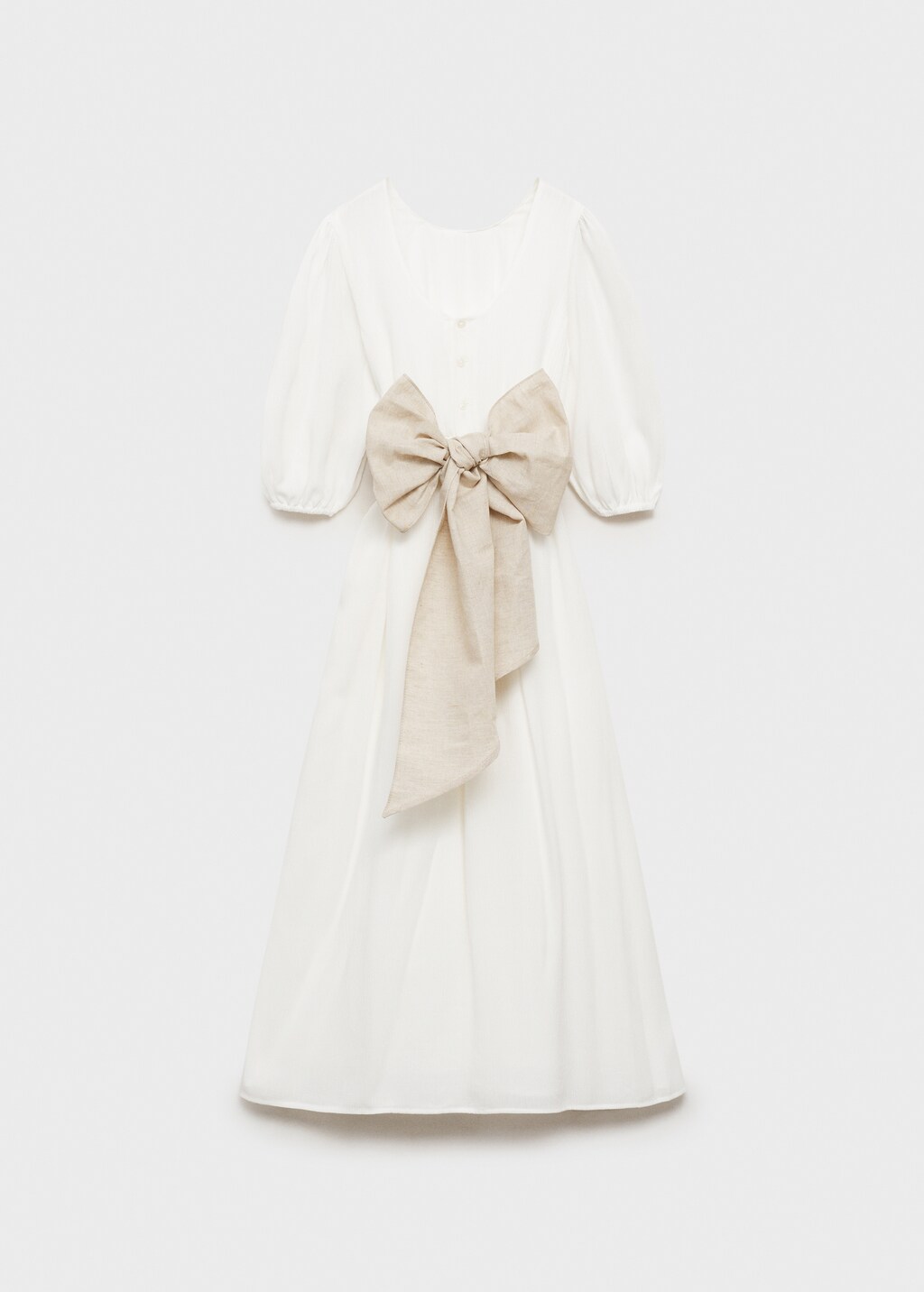 Bow long jumpsuit - White