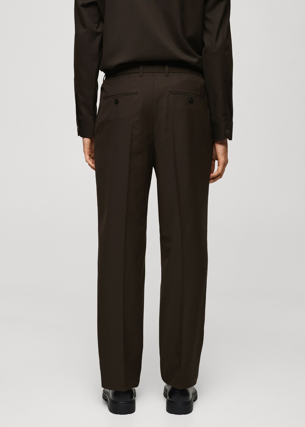 Regular-fit pleated trousers - Black