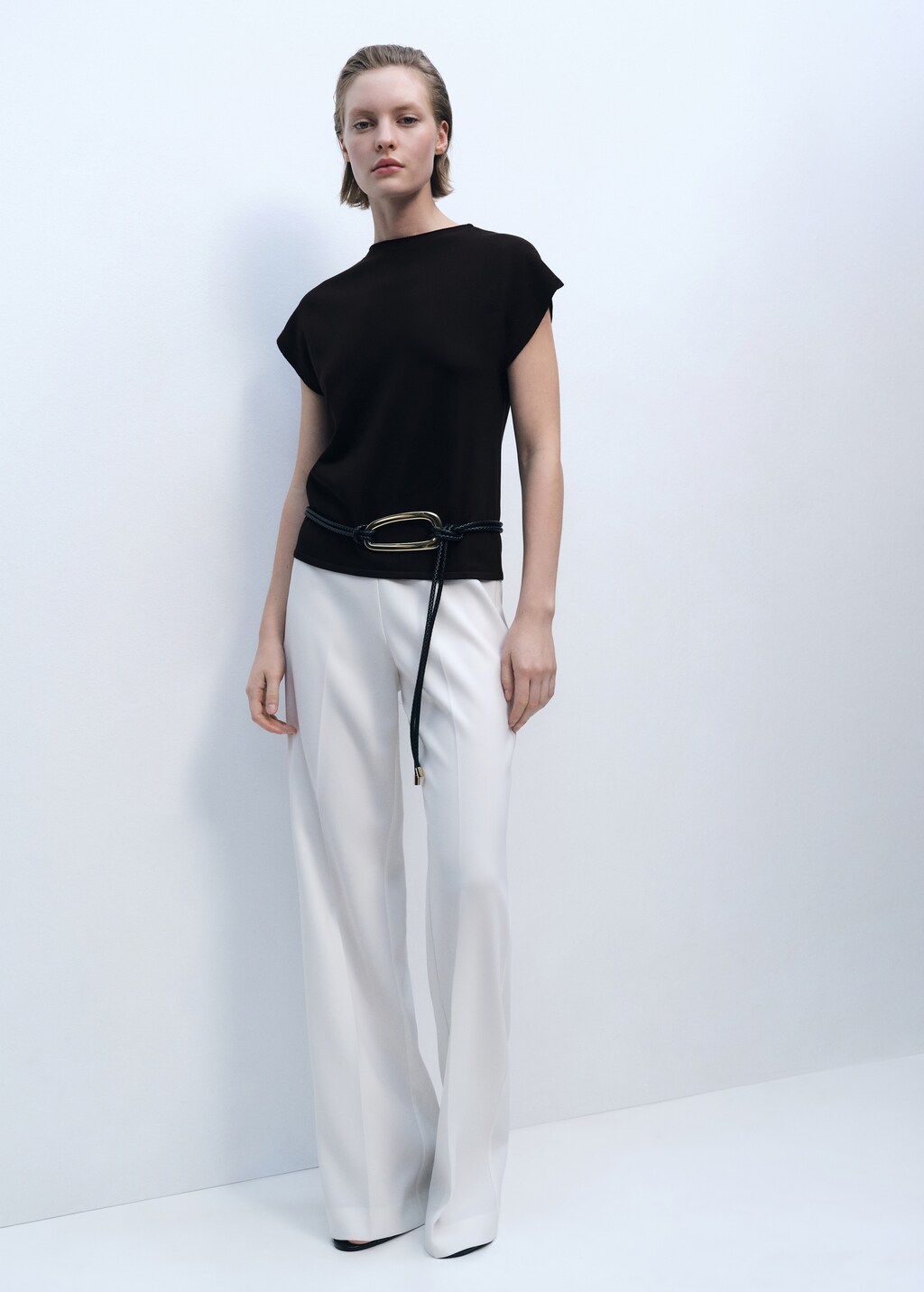 Sleeveless fine-knit sweater - Red