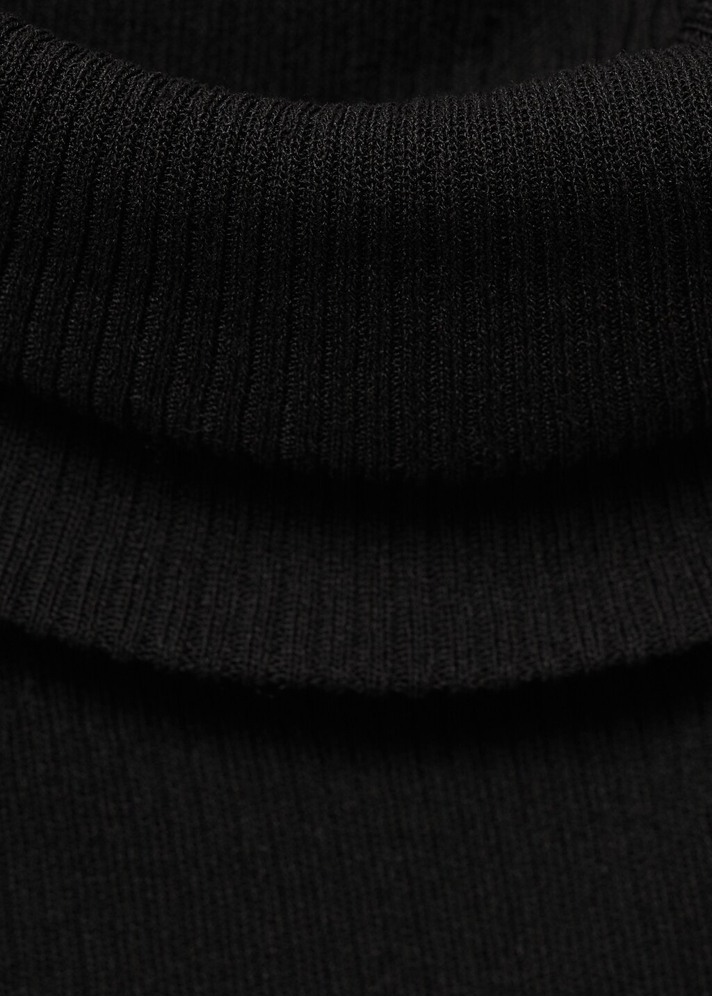 Off-the-shoulder dress in combined fabric - Black