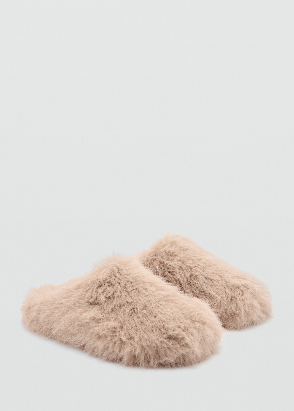 Slippers with fur effect - Medium Brown