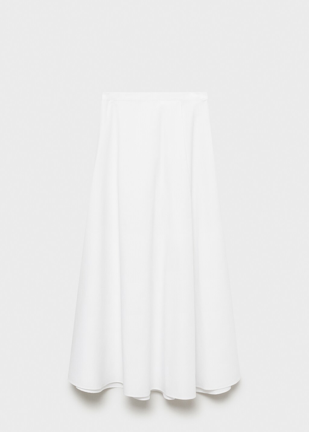 Long flared skirt with opening - White
