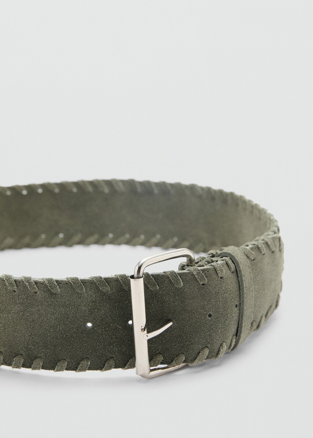 Suede leather belt - Forest Green