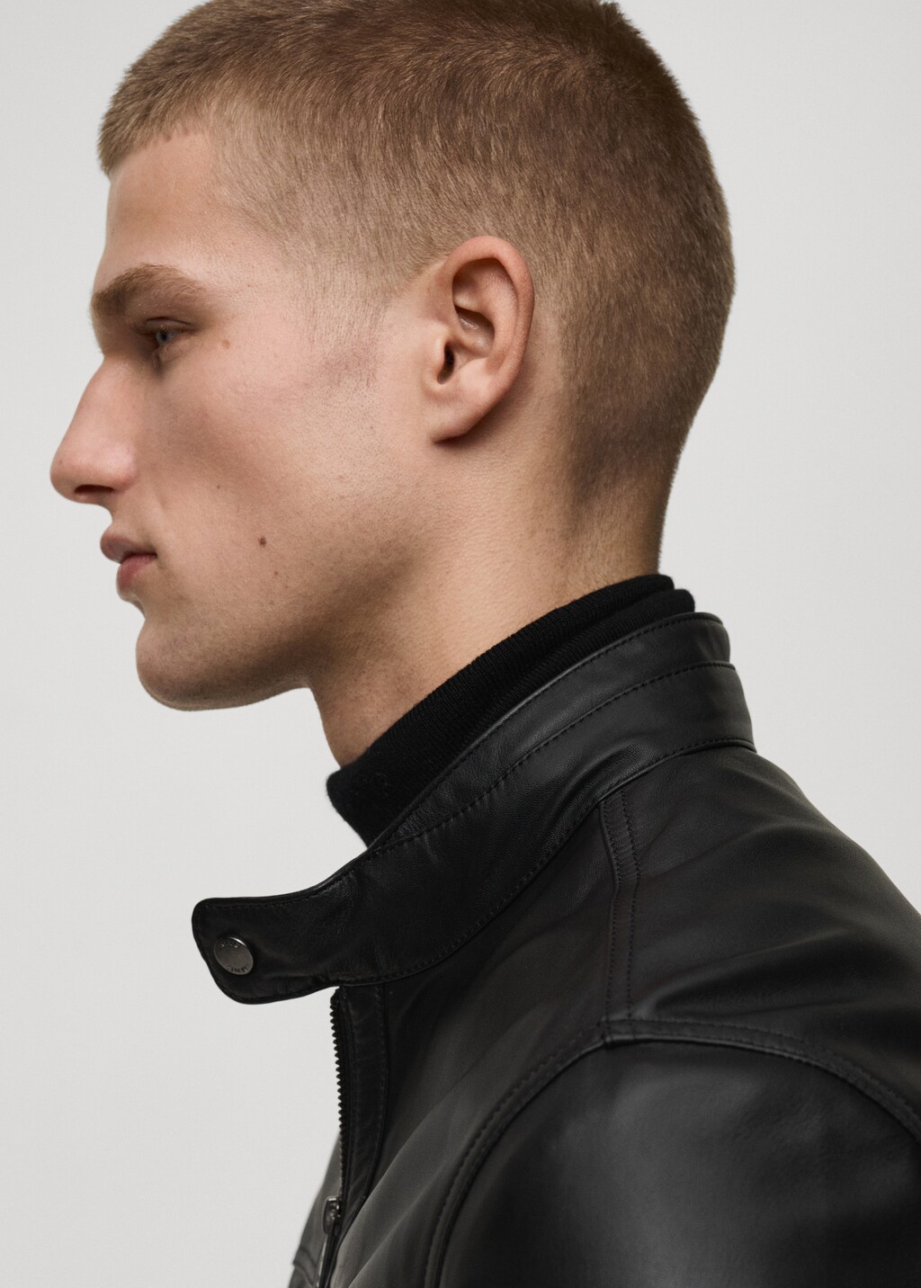 Nappa leather biker jacket - Black