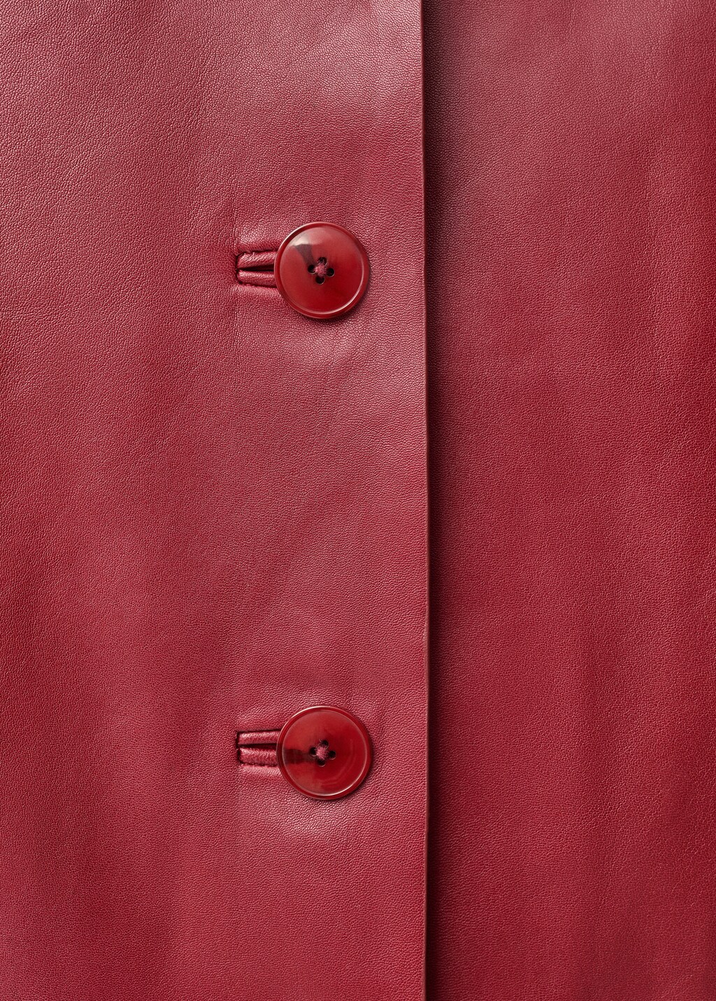 Buttoned leather jacket - Black