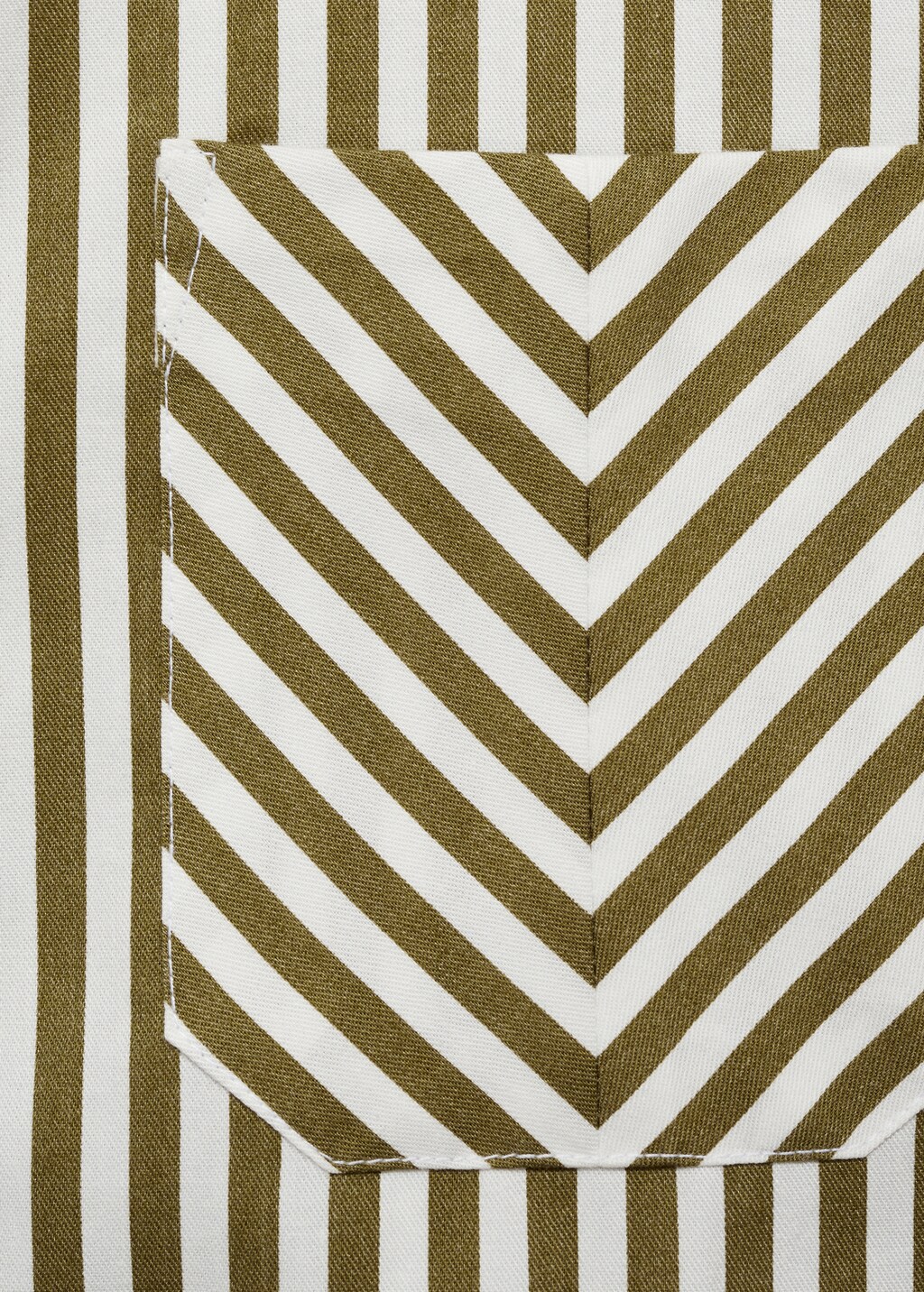 Striped shirt with contrasting pocket - Green