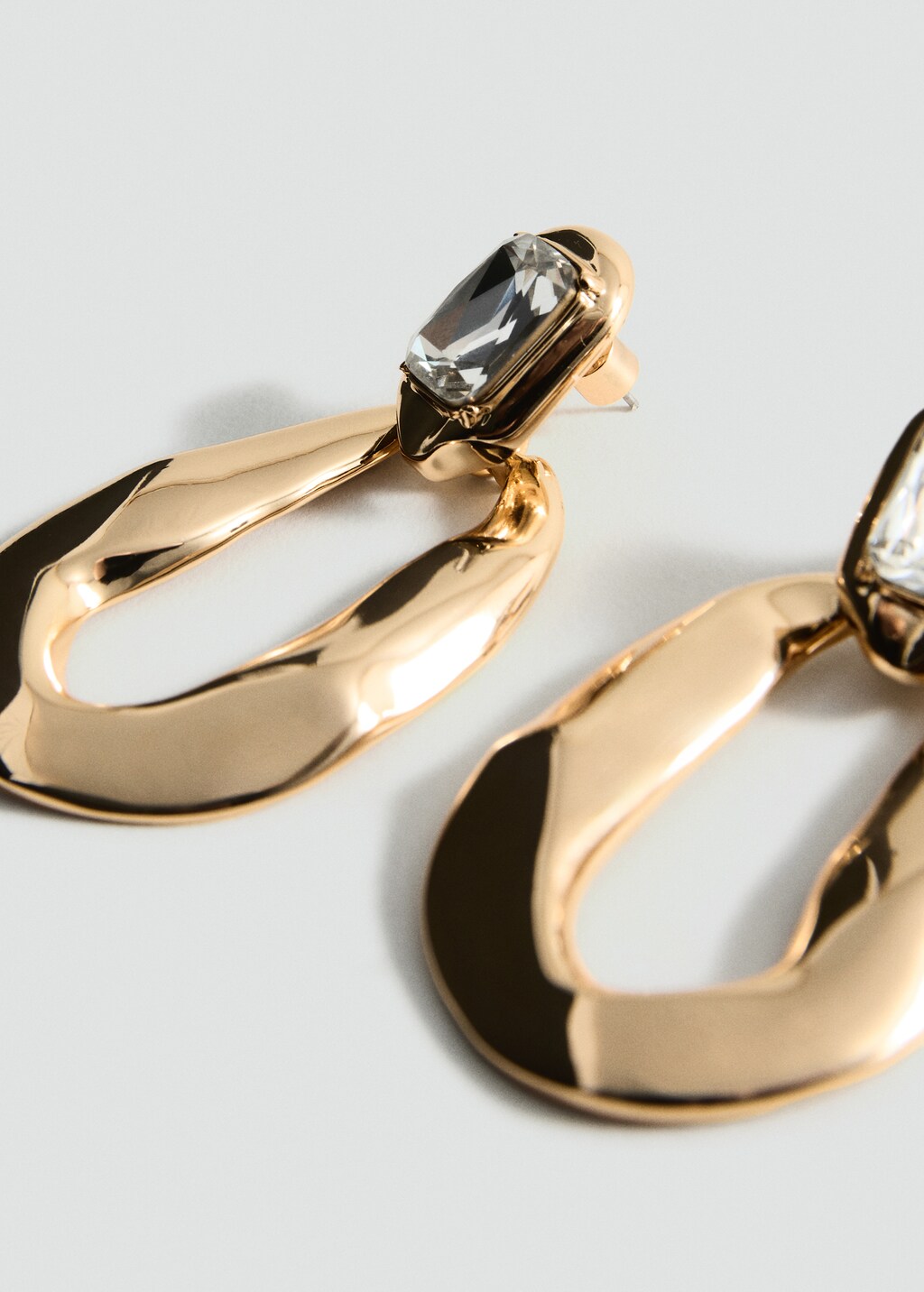 Stone pendant earrings - Gold