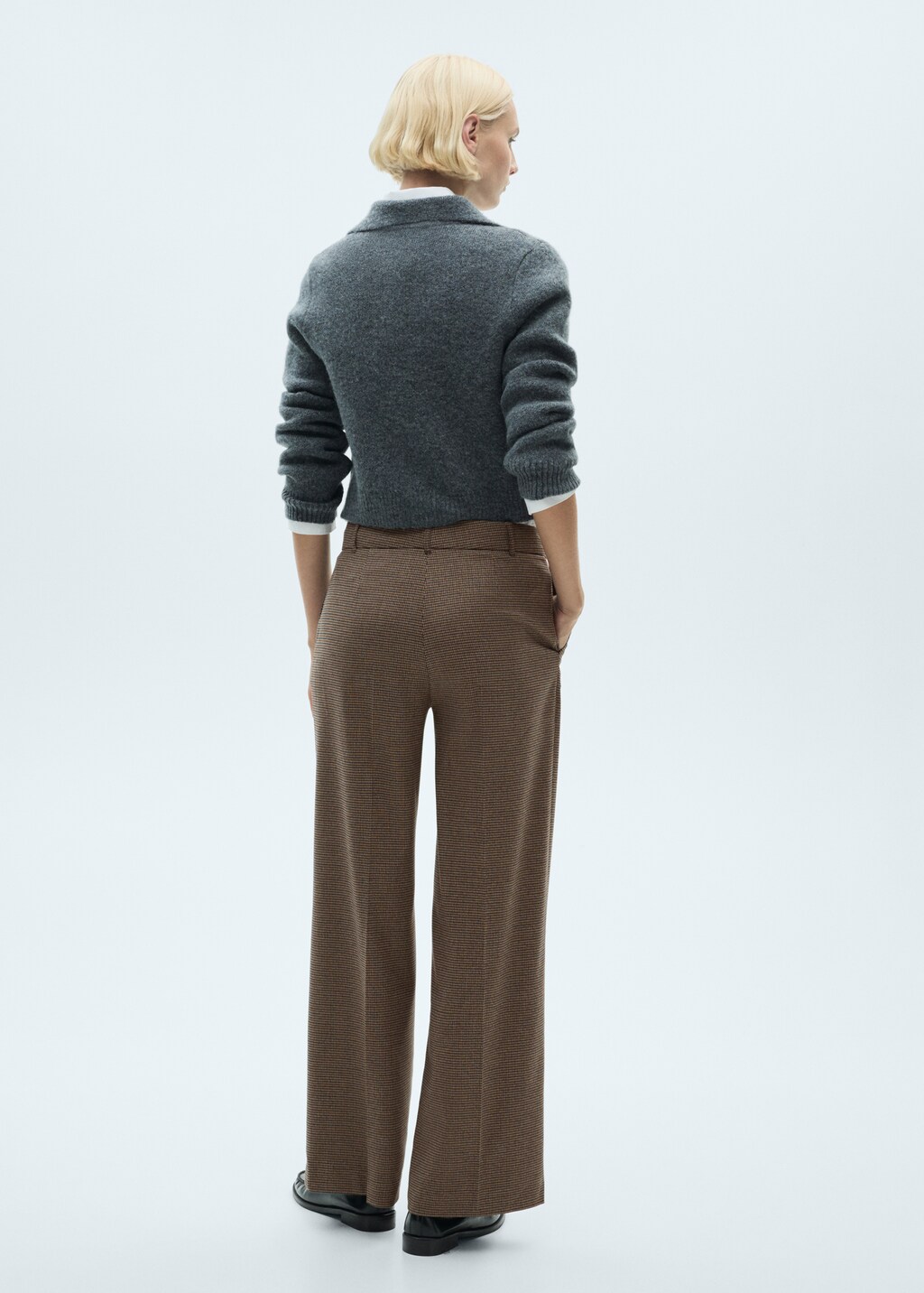 Mid-rise wideleg trousers - Brown