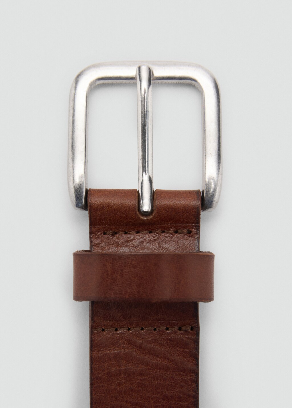 Leather belt with embroidered details - Brown