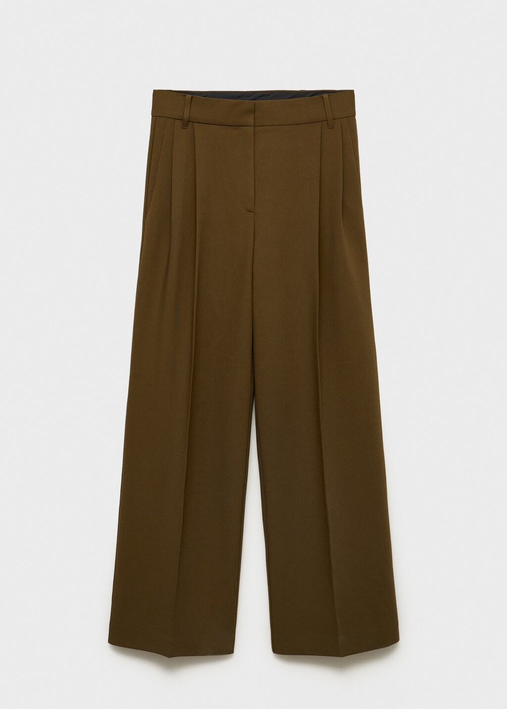Straight-fit pleated trousers - Black