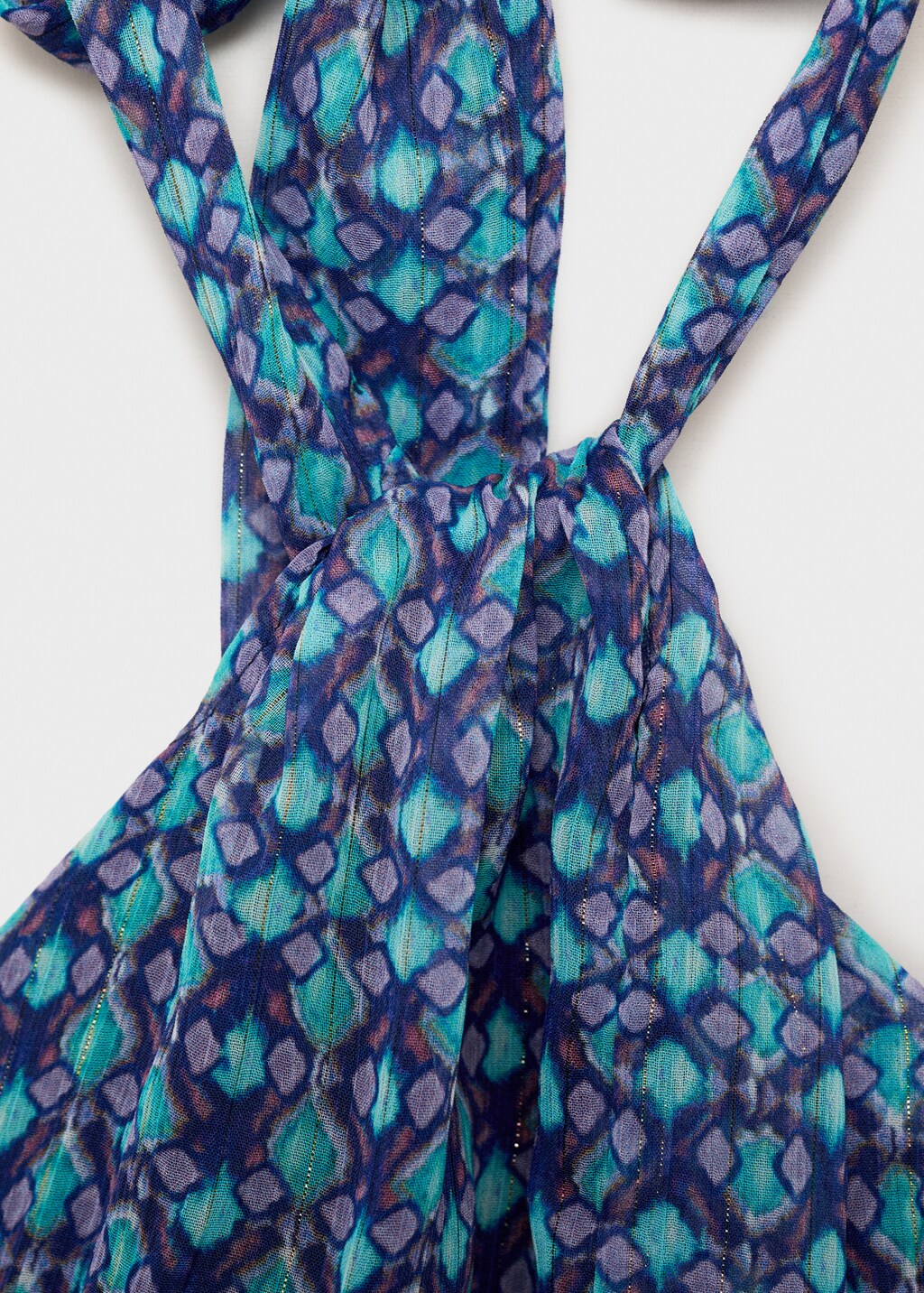 Halter-neck printed top - Turquoise