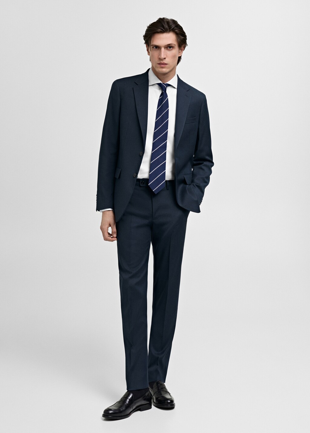 Milan slim-fit suit trousers - Grey
