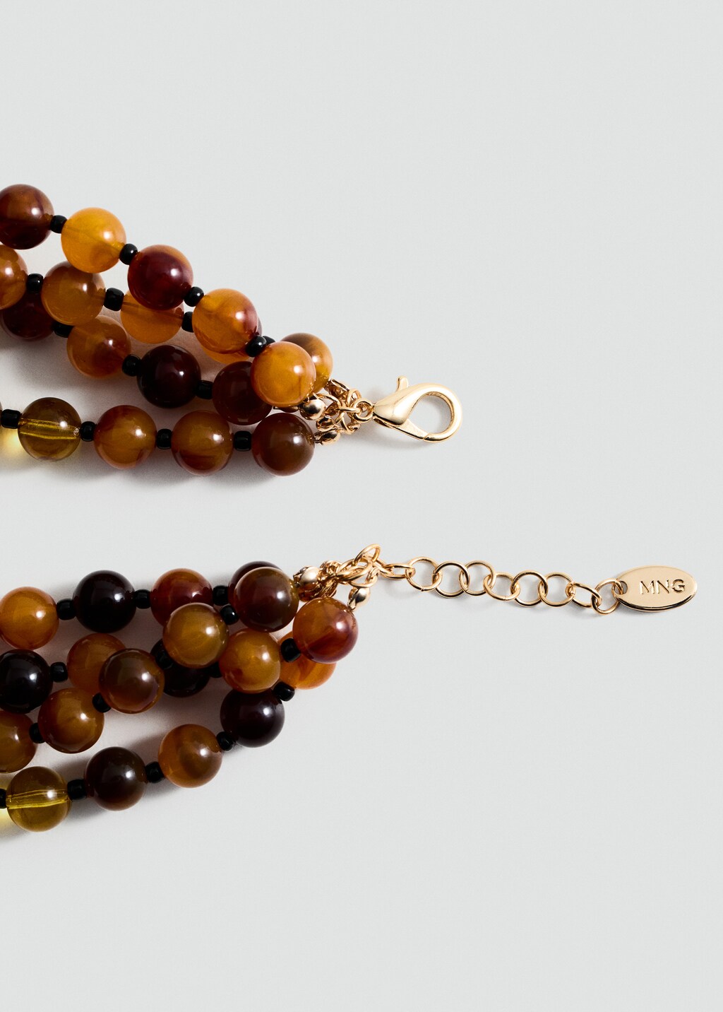 Combined beads necklace - Gold