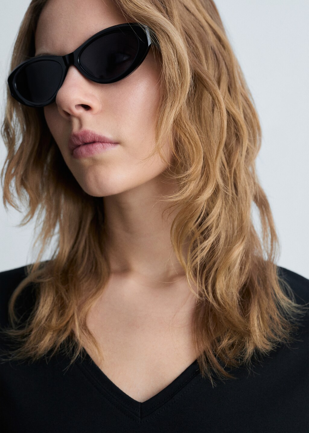 V-neck cotton T-shirt - White