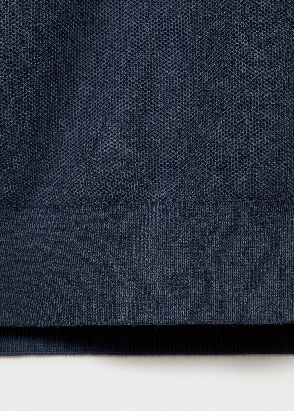 Microstructure sweater with zipper collar - Dark Navy