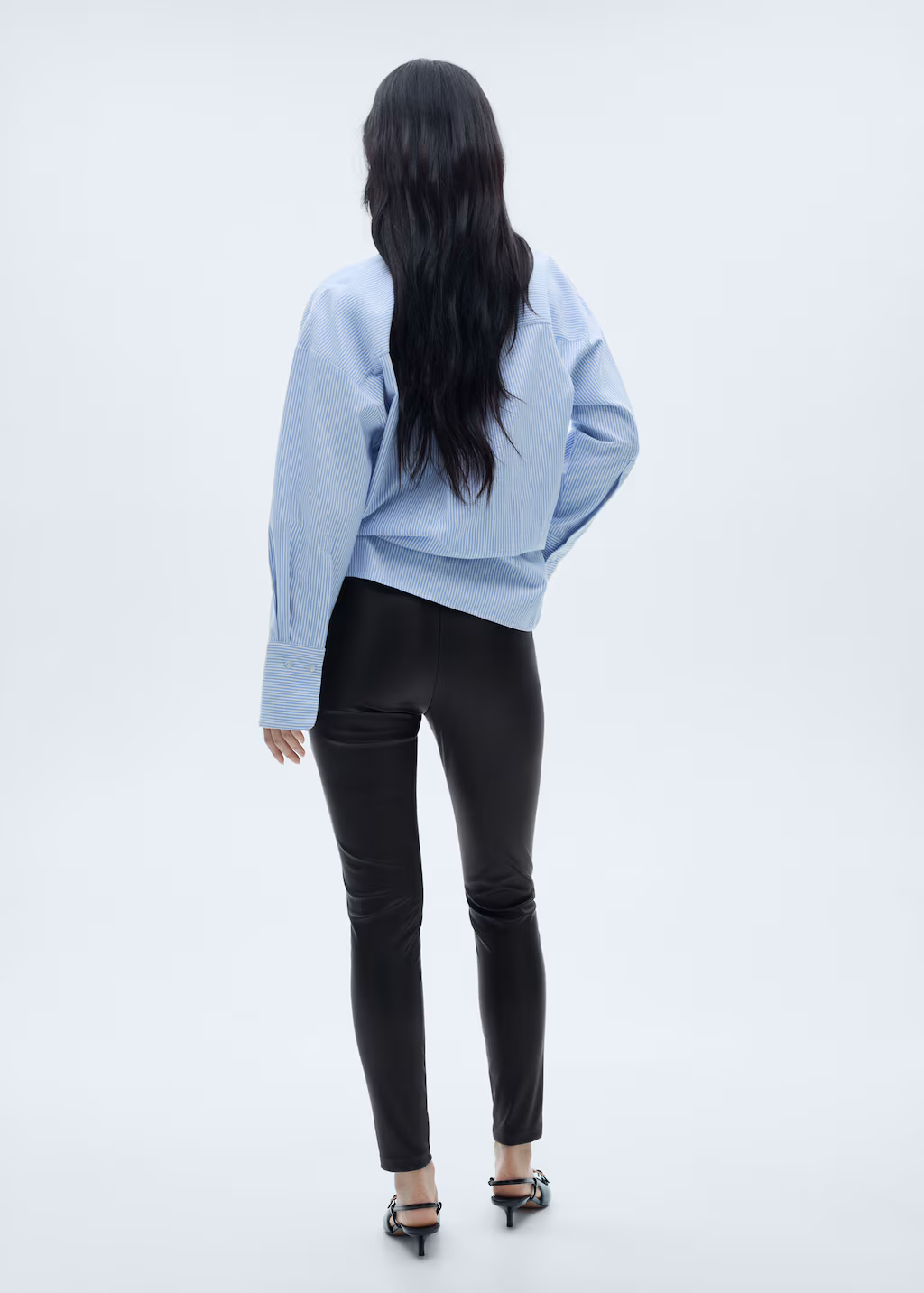 Leather-effect leggings - Black