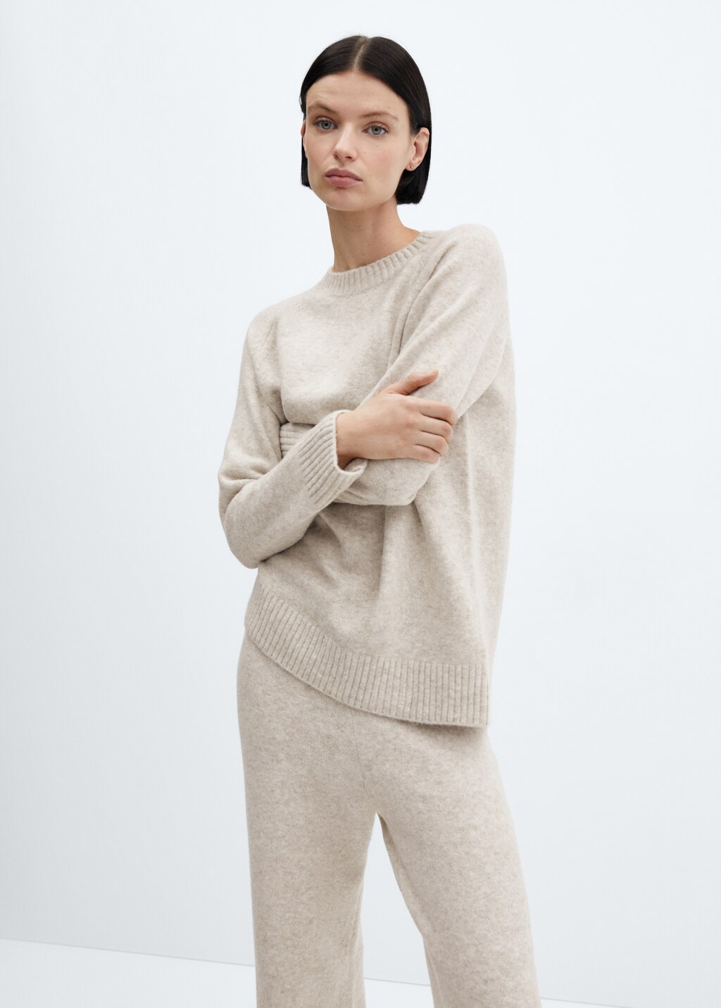 Long knitted trousers - Grey