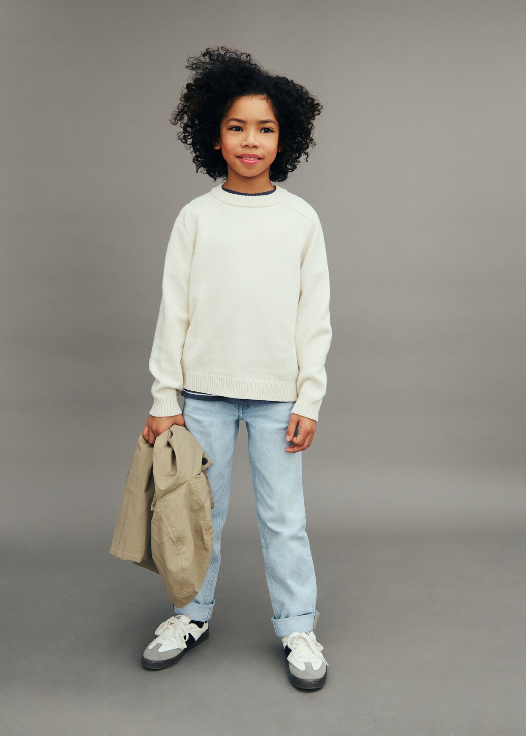 Straight jeans with turn-up - Medium Blue