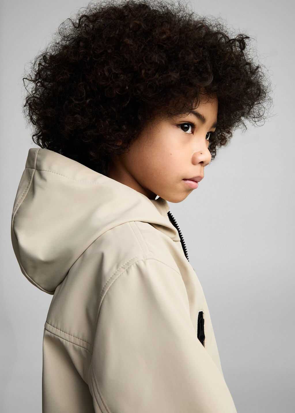 Hooded parka with pocket - Sand