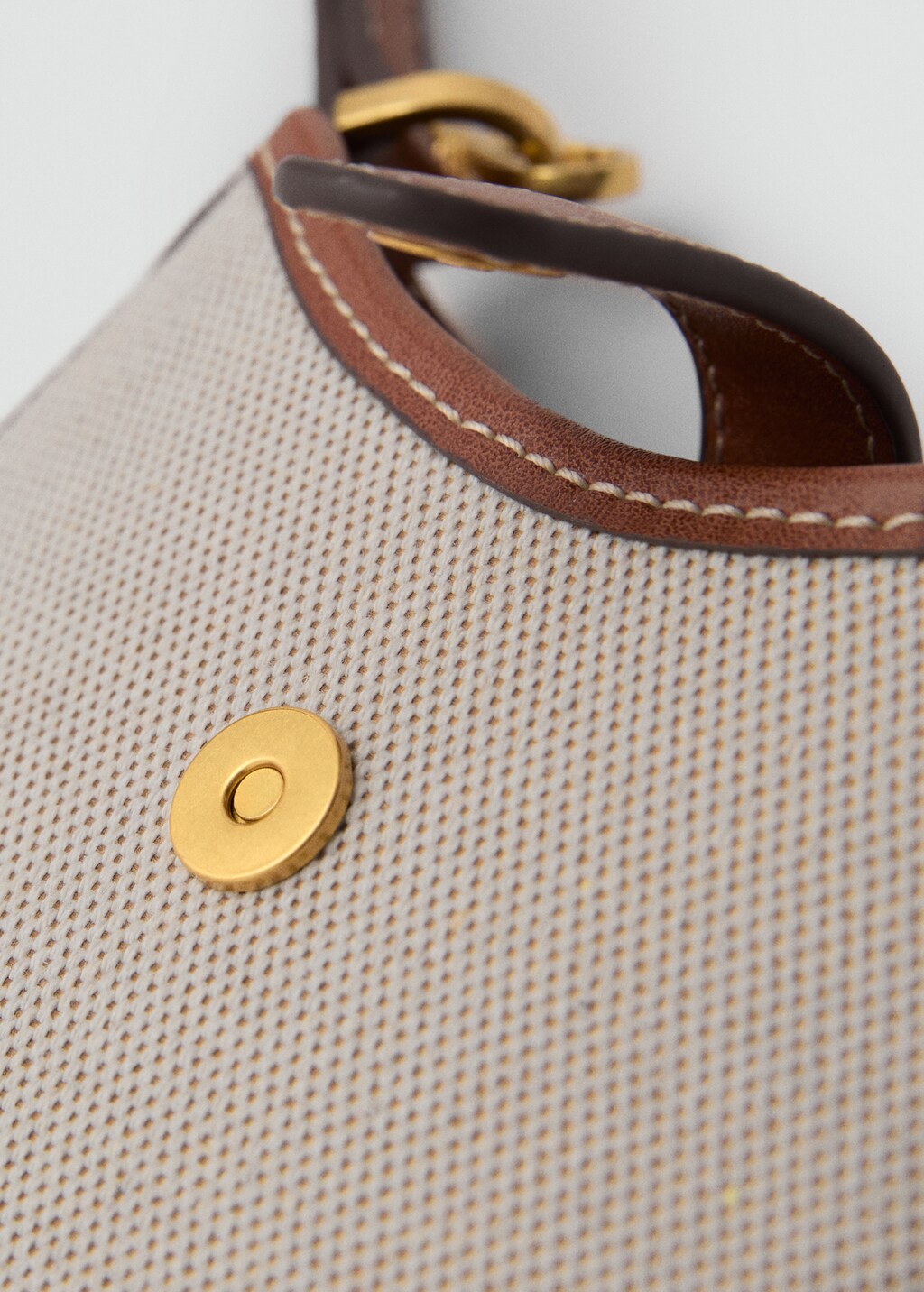 Contrasting canvas mobile case - Leather