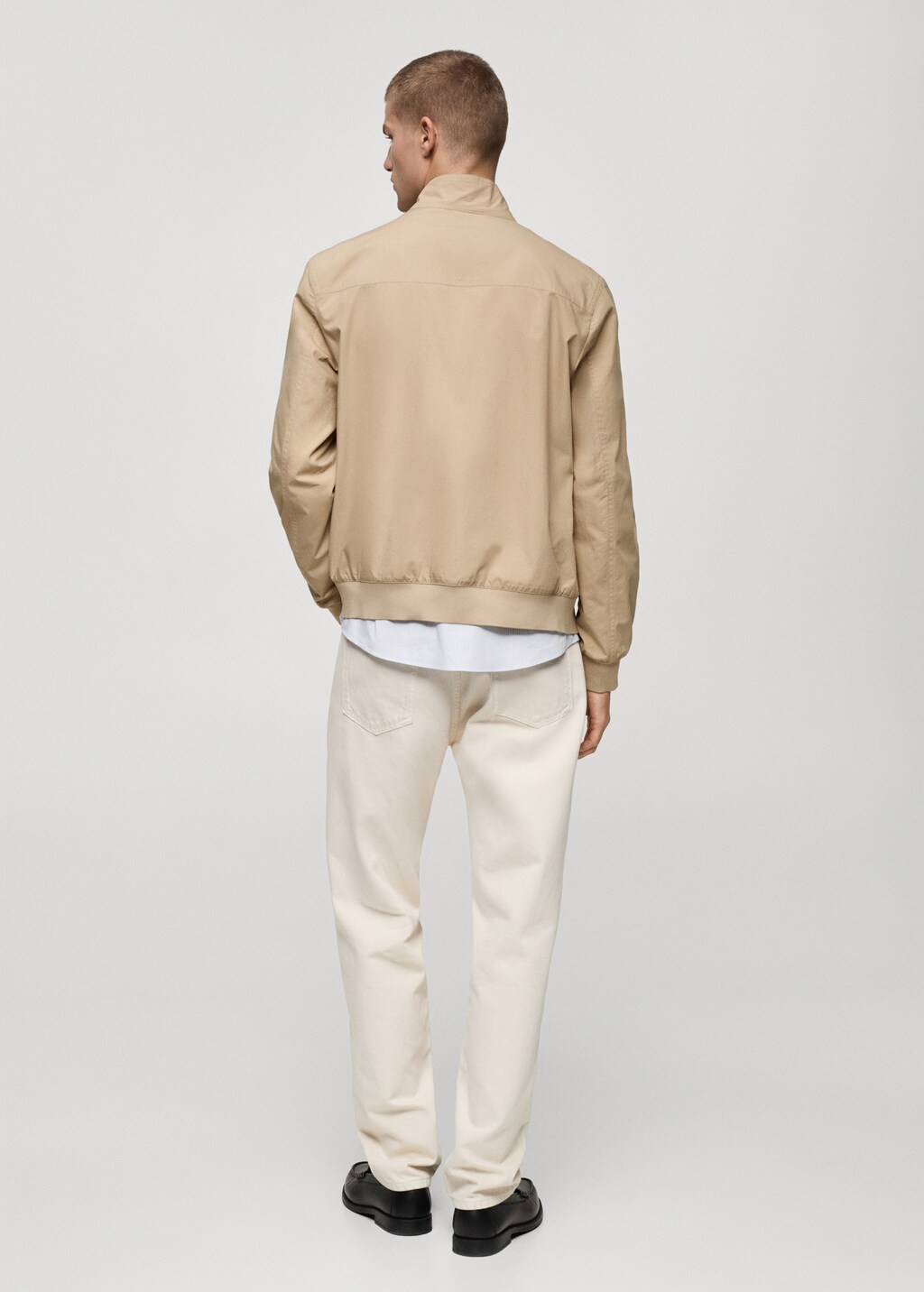 Lightweight jacket with funnel neck - Beige