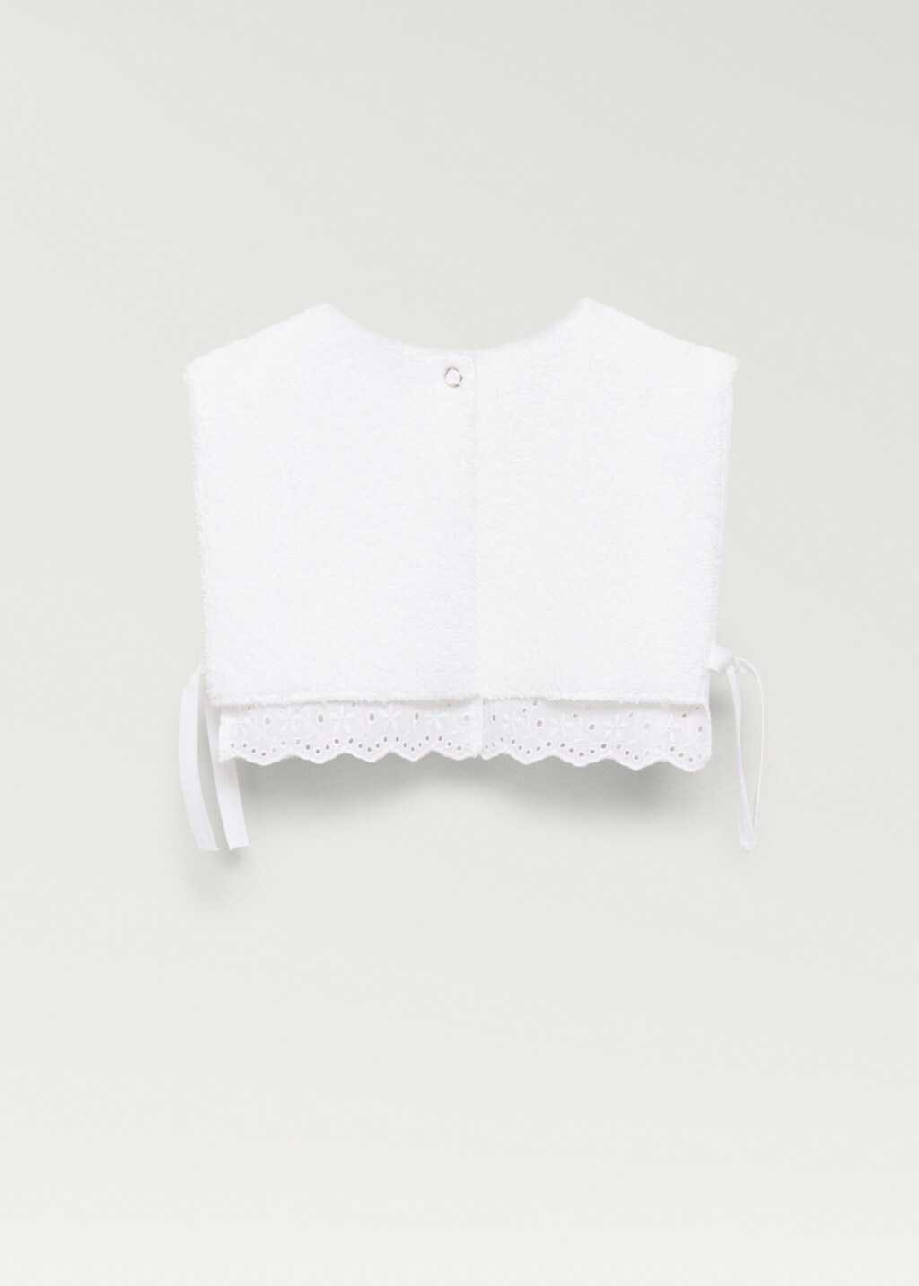 Terry cloth bib with embroidered details - White