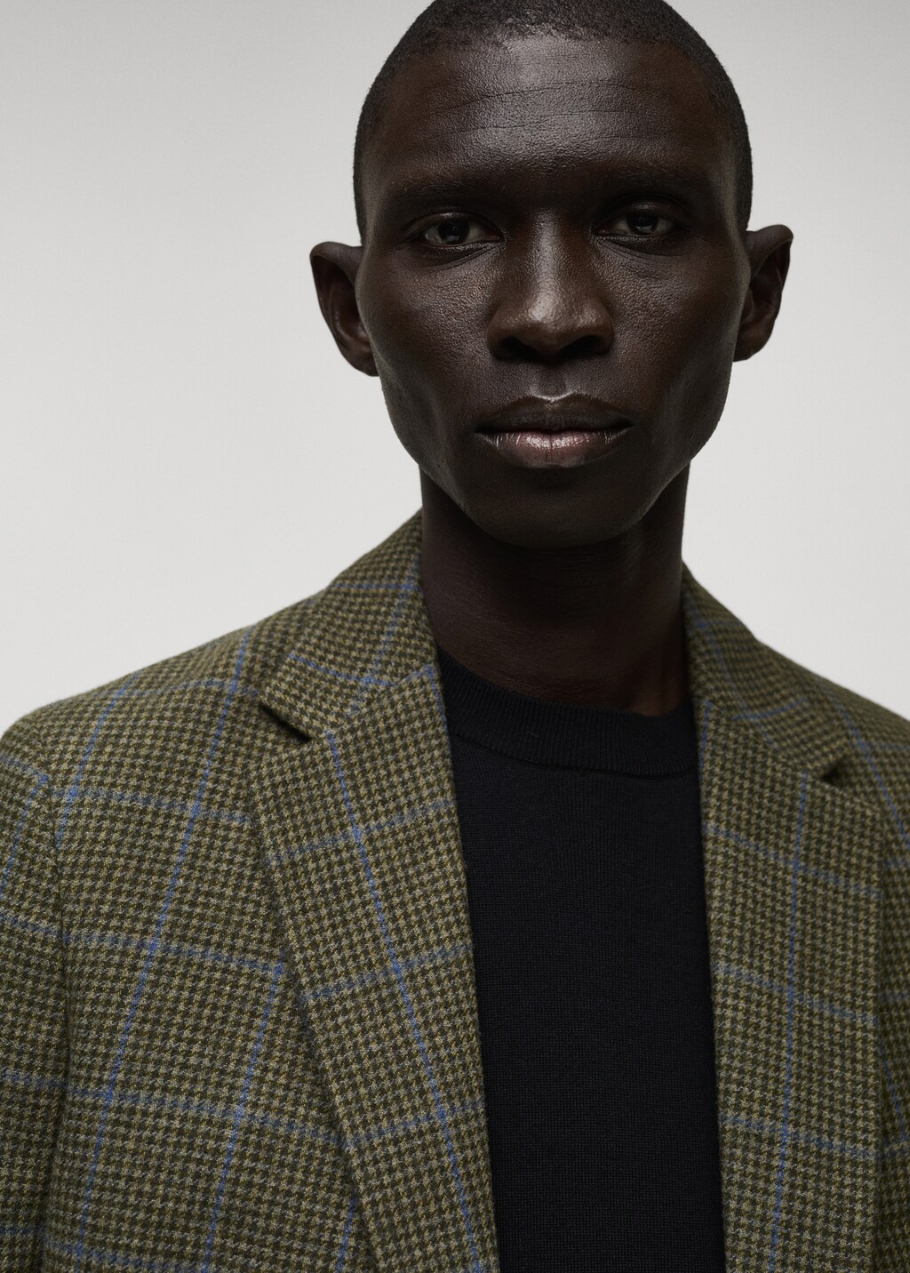 Slim fit wool houndstooth blazer - Green