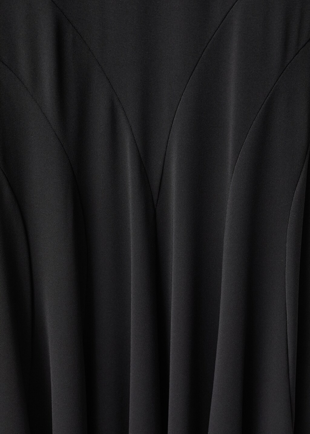 Turtleneck flared knitted dress - Black