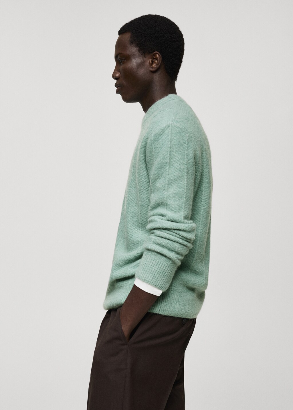 Structured knitted sweater - Aqua Green