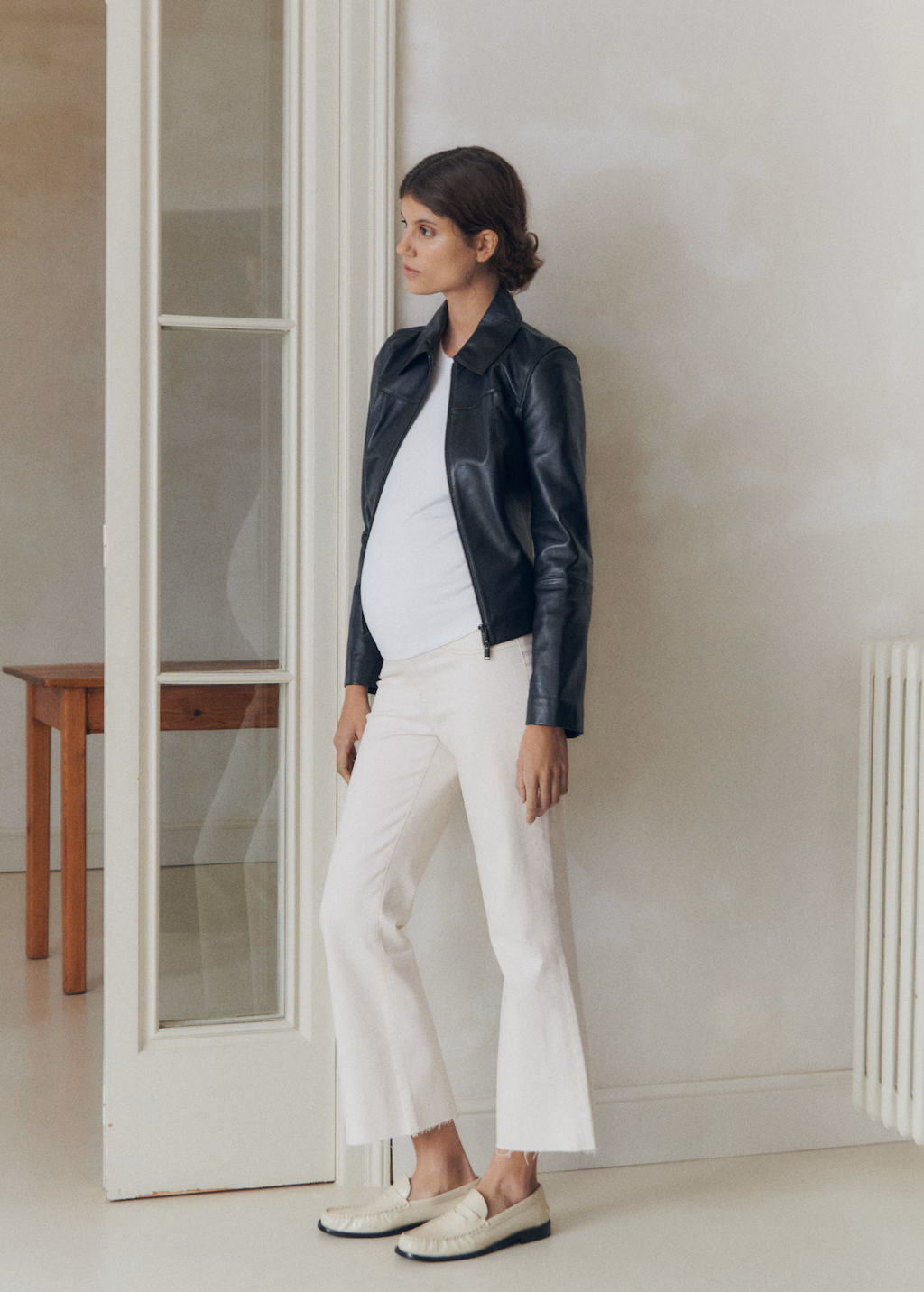 Maternity flared cropped jeans - Medium Blue