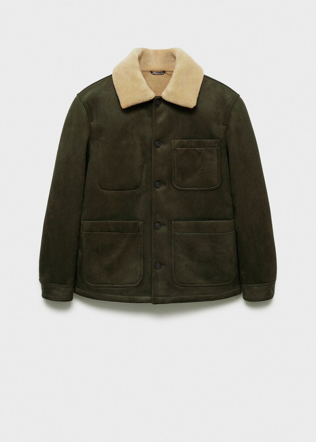 Double face jacket with fleece lining - Khaki