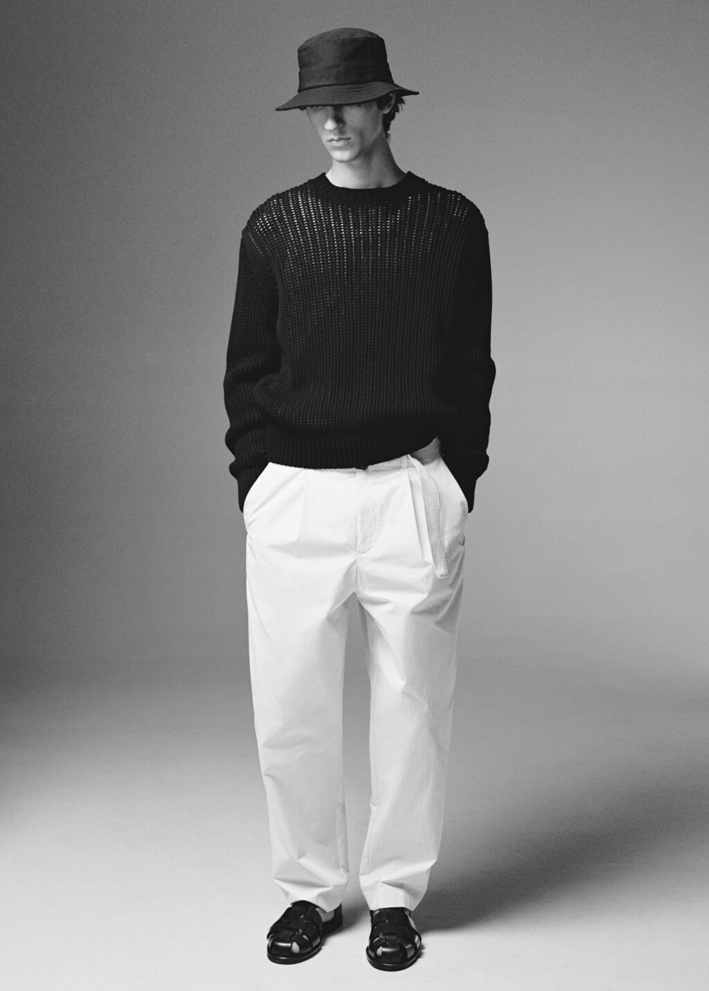 Relaxed-fit technical trousers - Black