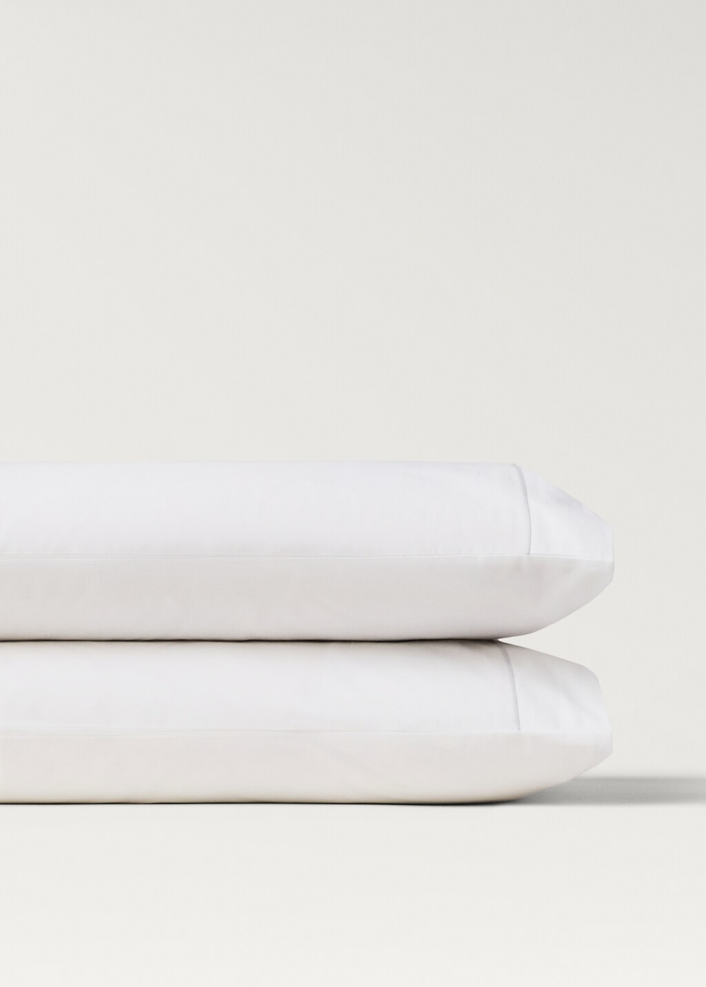 Scalloped percale cotton pillowcase, 50x75 cm - Medium Brown