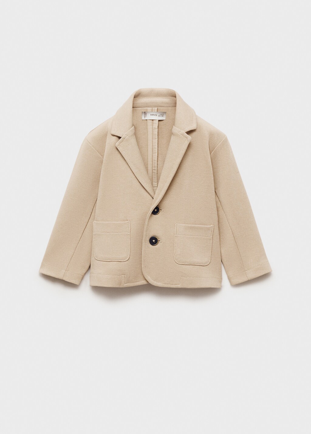 Cotton-blend piqué blazer - Sand