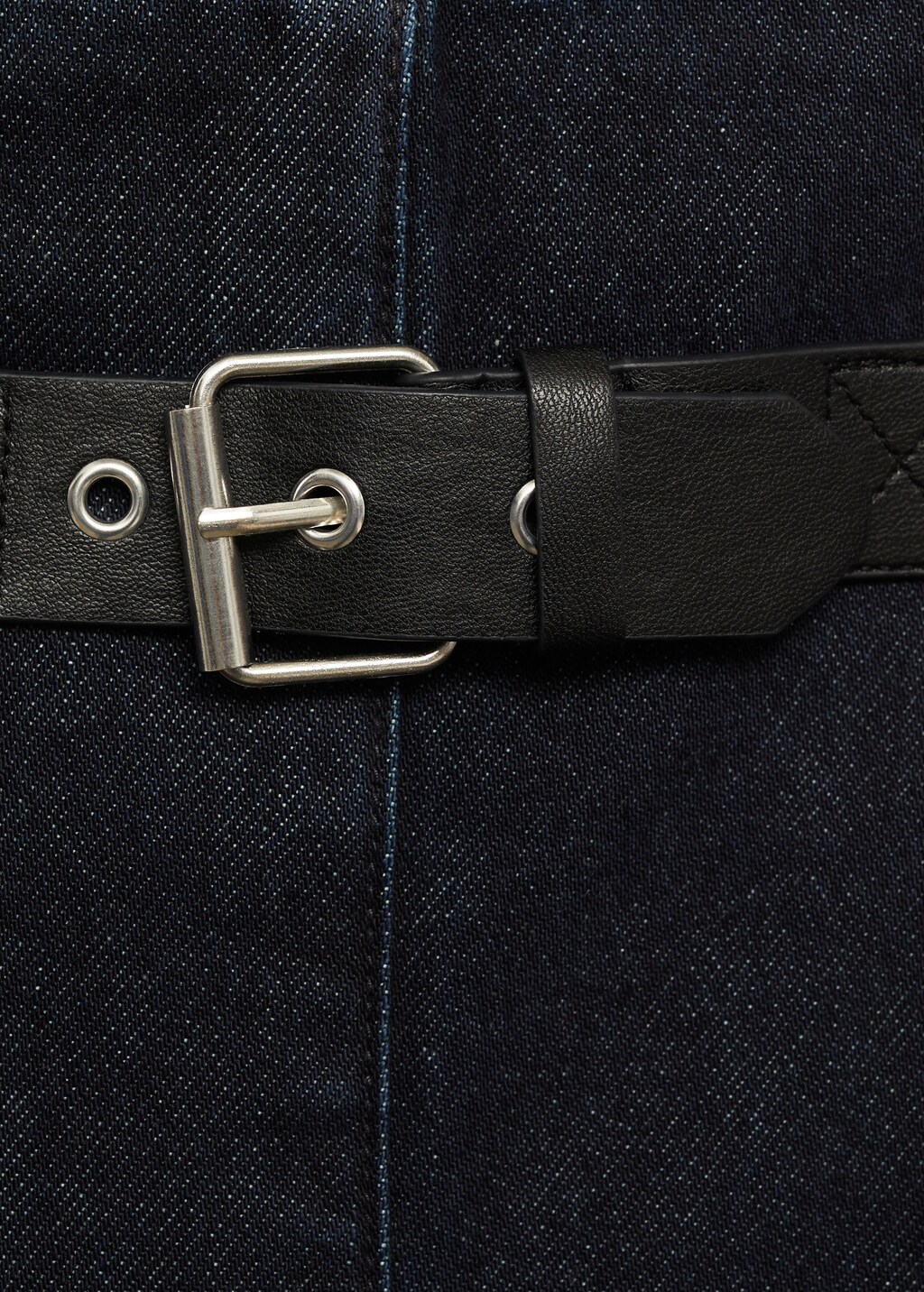 Rinse-wash midi-skirt with buckle - Open Blue