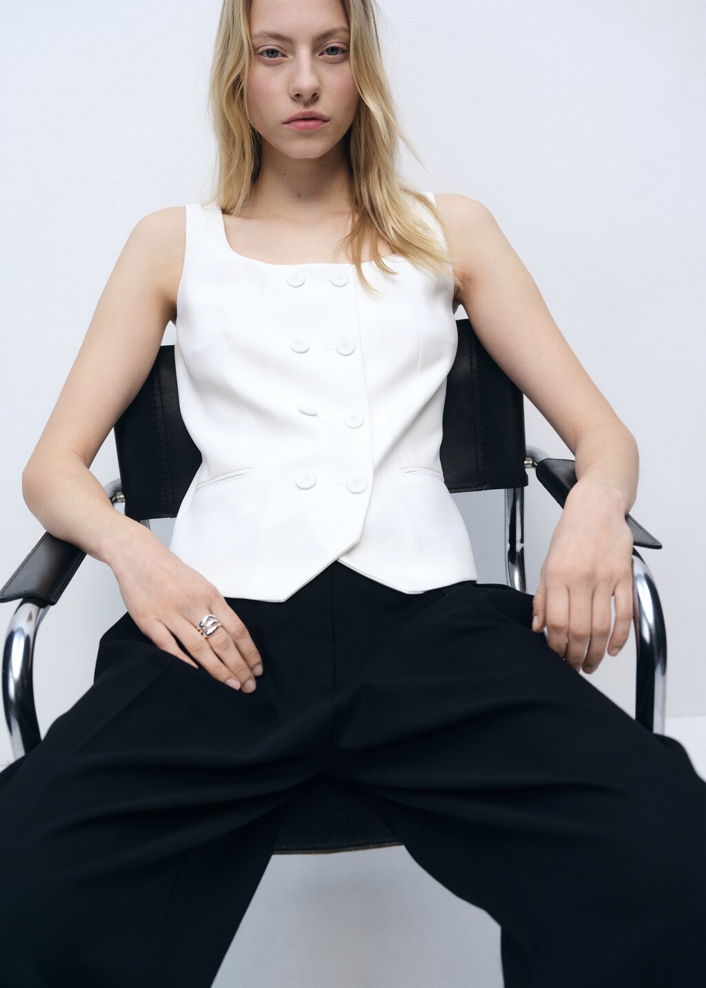 Double-breasted suit waistcoat - Off White