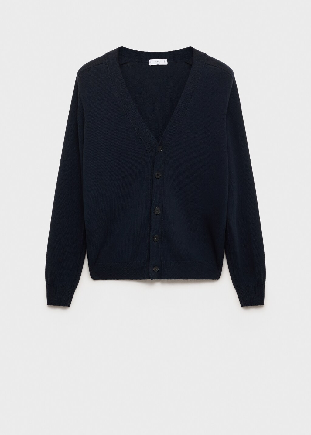 Knitted cotton cardigan with buttons - Night Blue