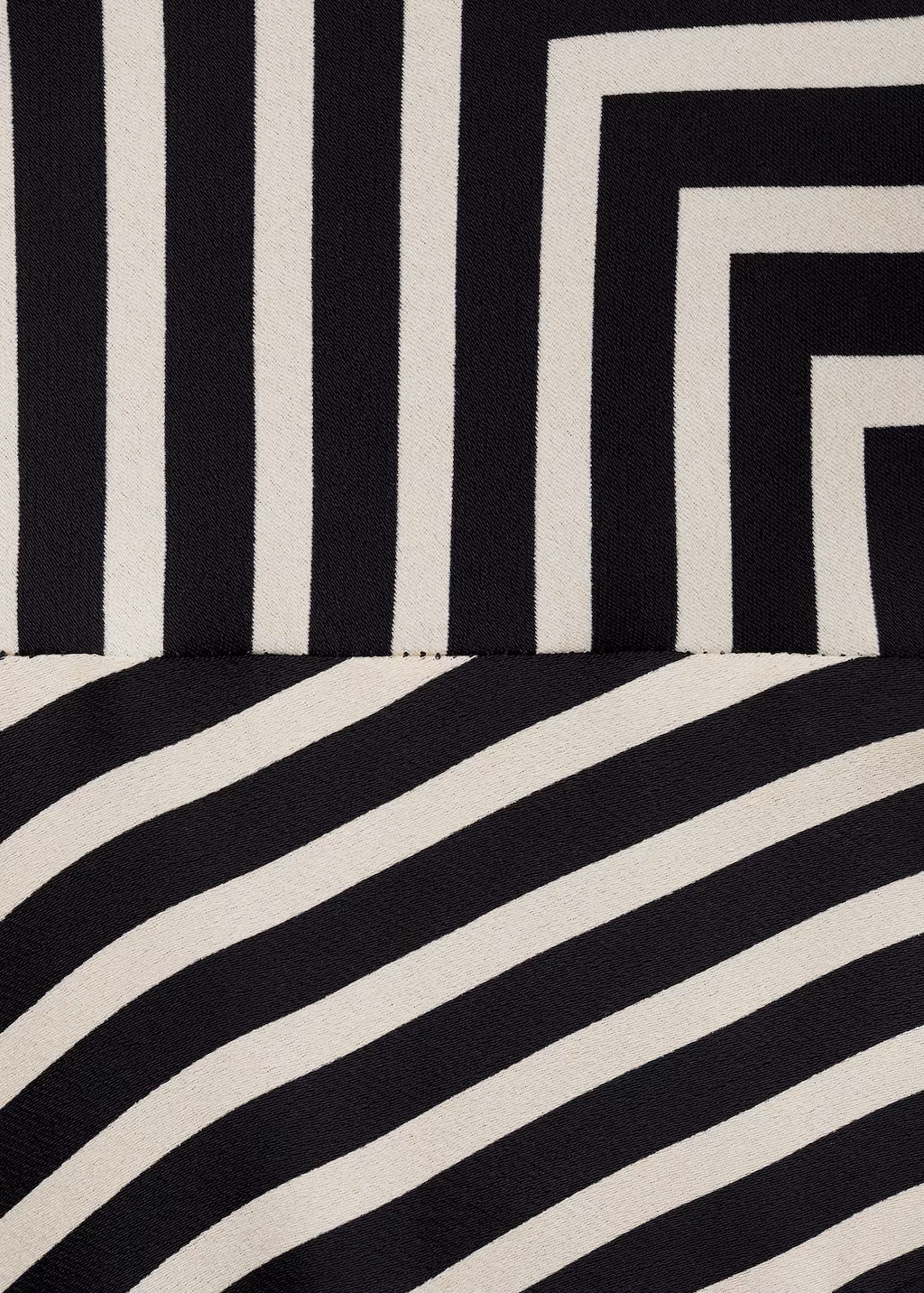 Asymmetrical stripe-print dress - Black