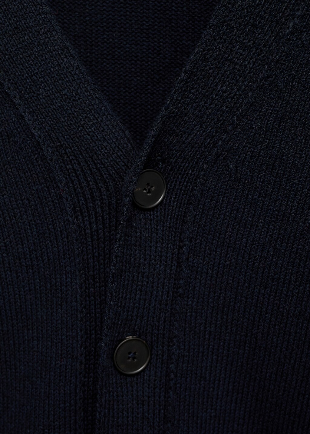 Knitted cotton cardigan with buttons - Night Blue