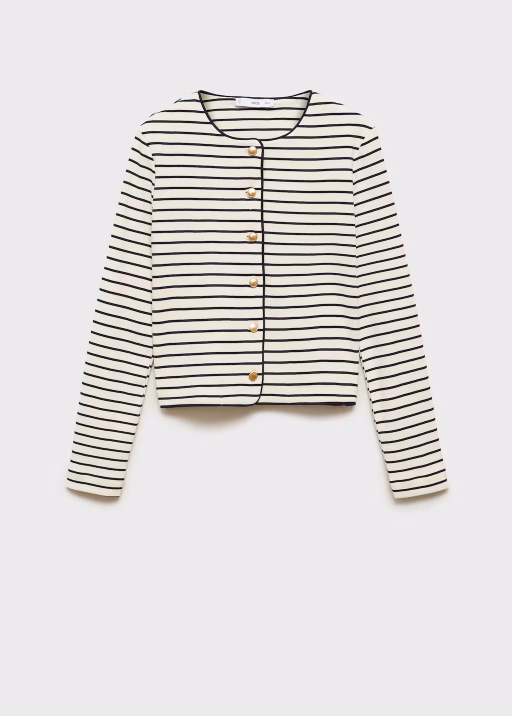 Stripped knit cardigan - Dark Navy