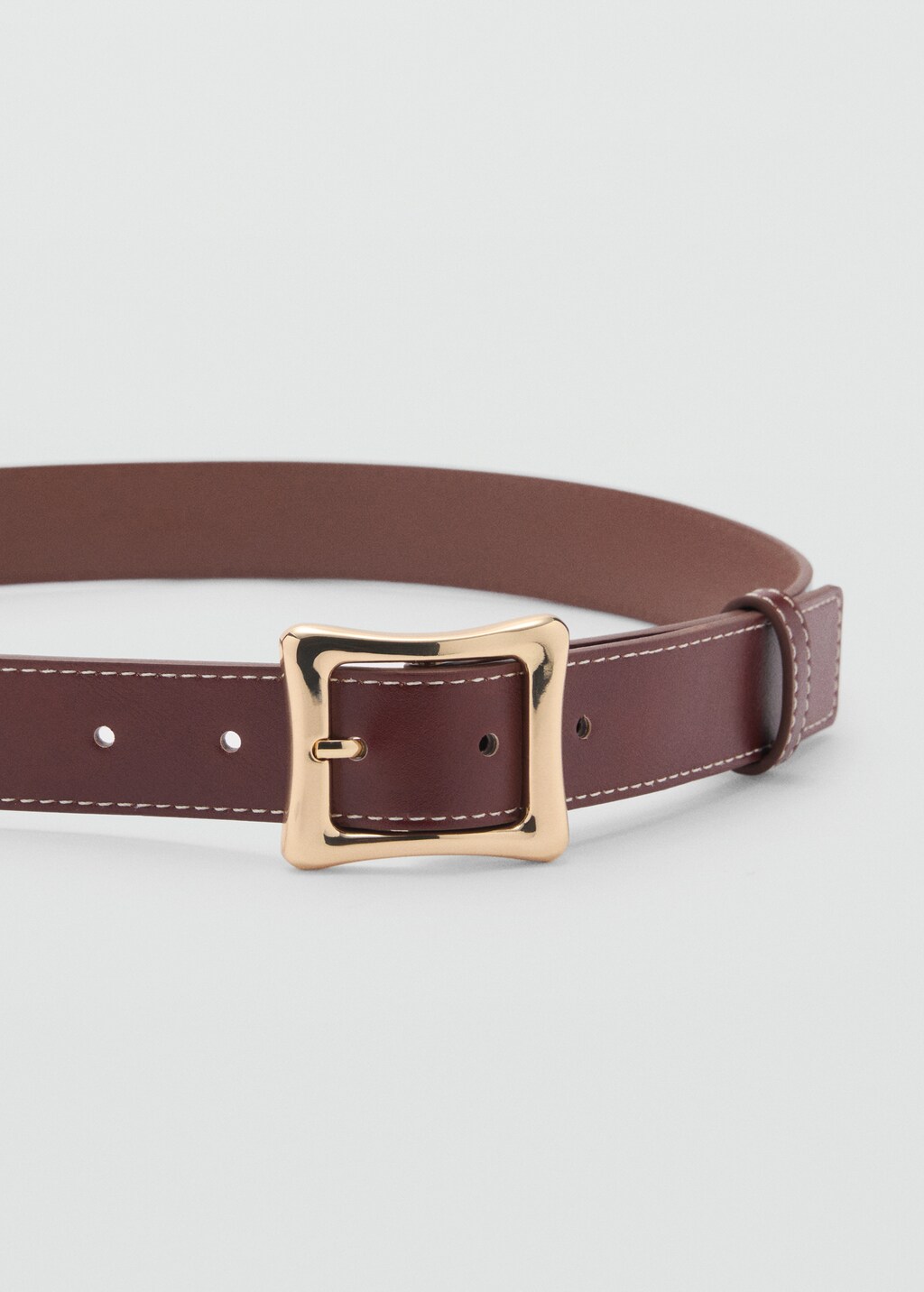 Square buckle belt - Ecru
