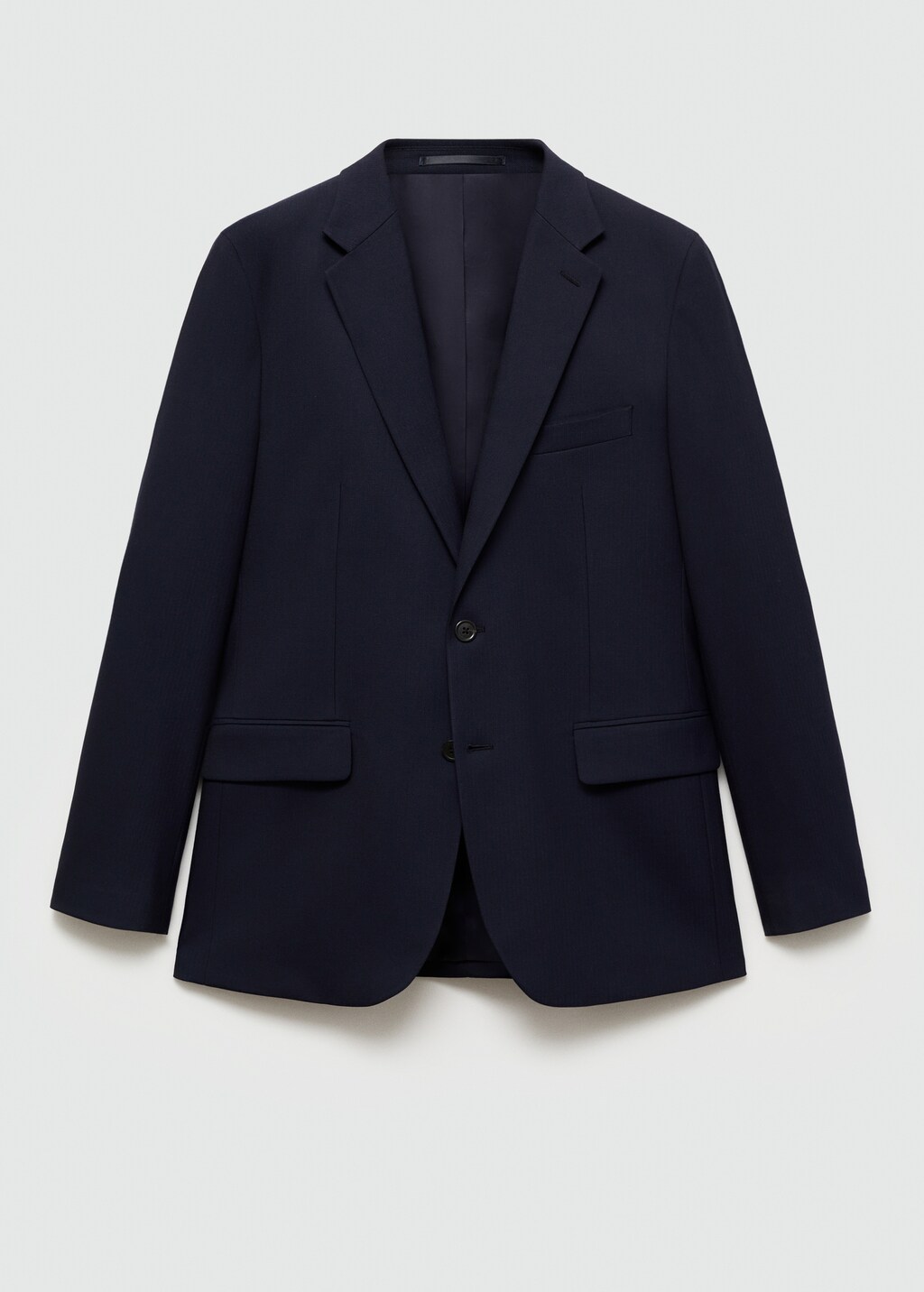 Stretch-fabric slim-fit suit jacket - Dark Navy