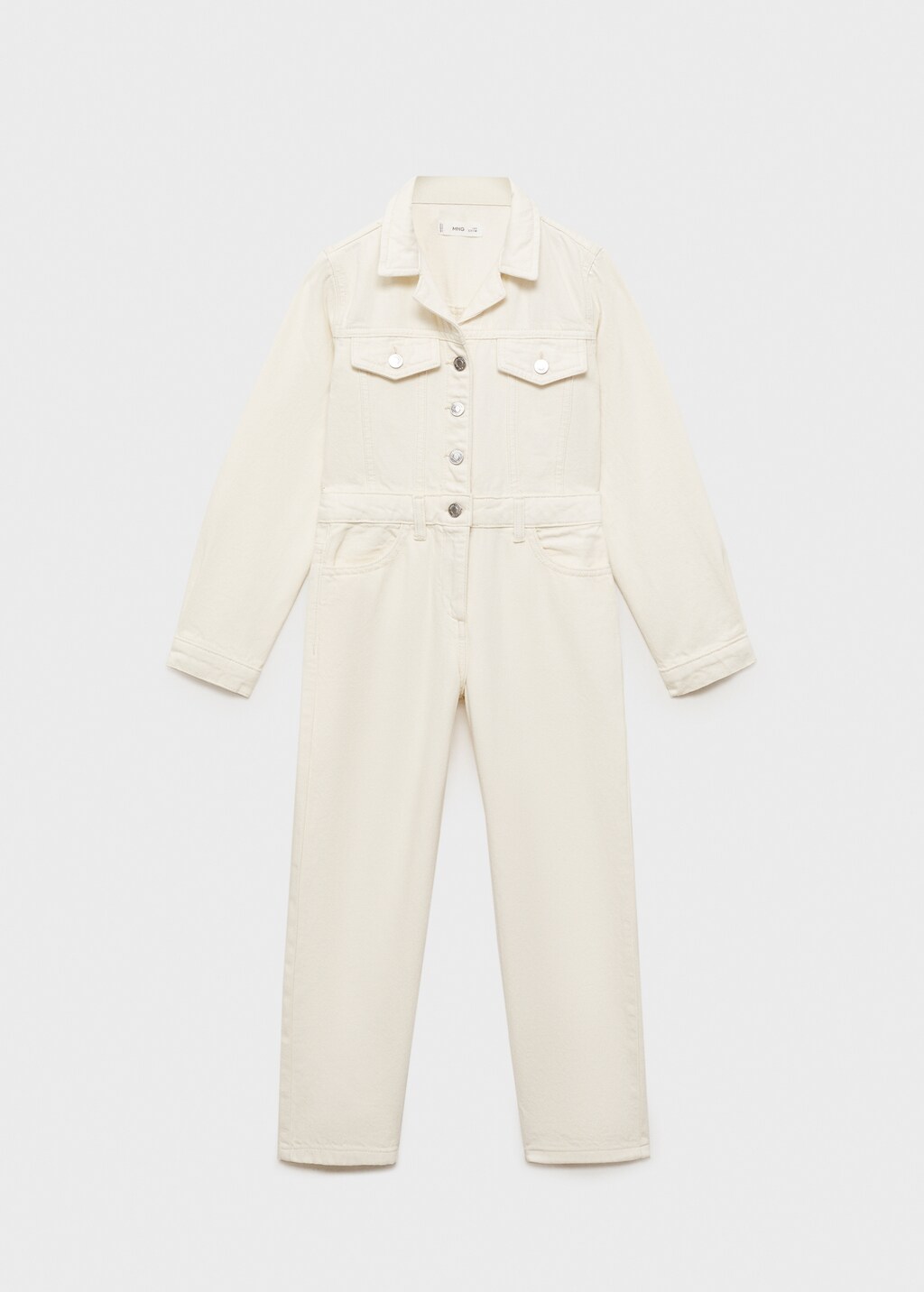 Long denim jumpsuit - Ecru