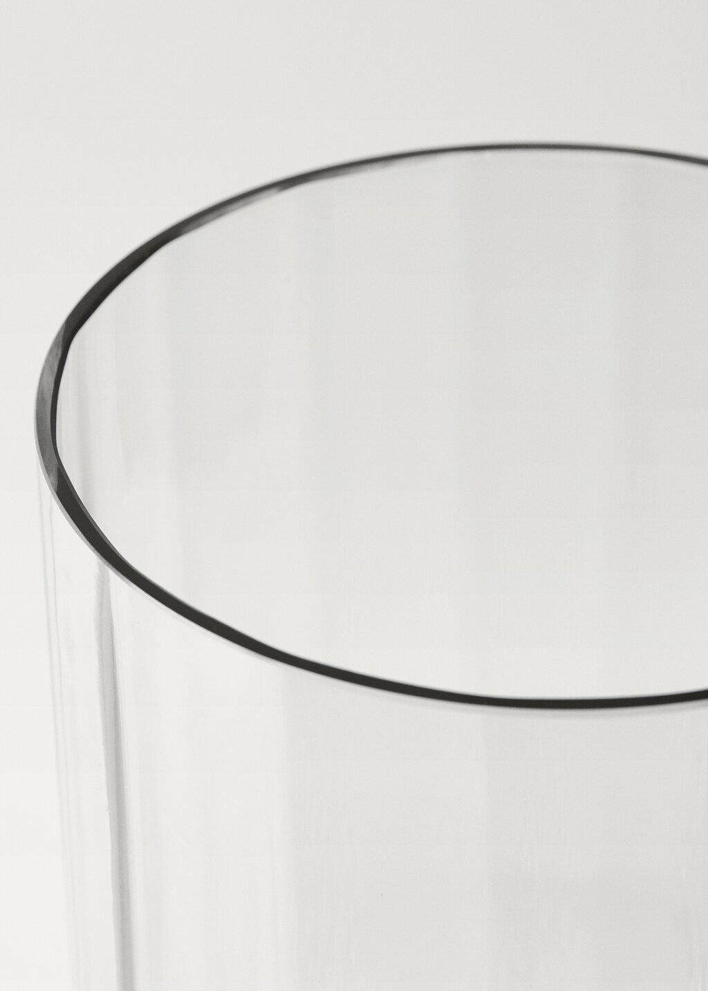 Hand-blown glass vase with large stripes - Grey