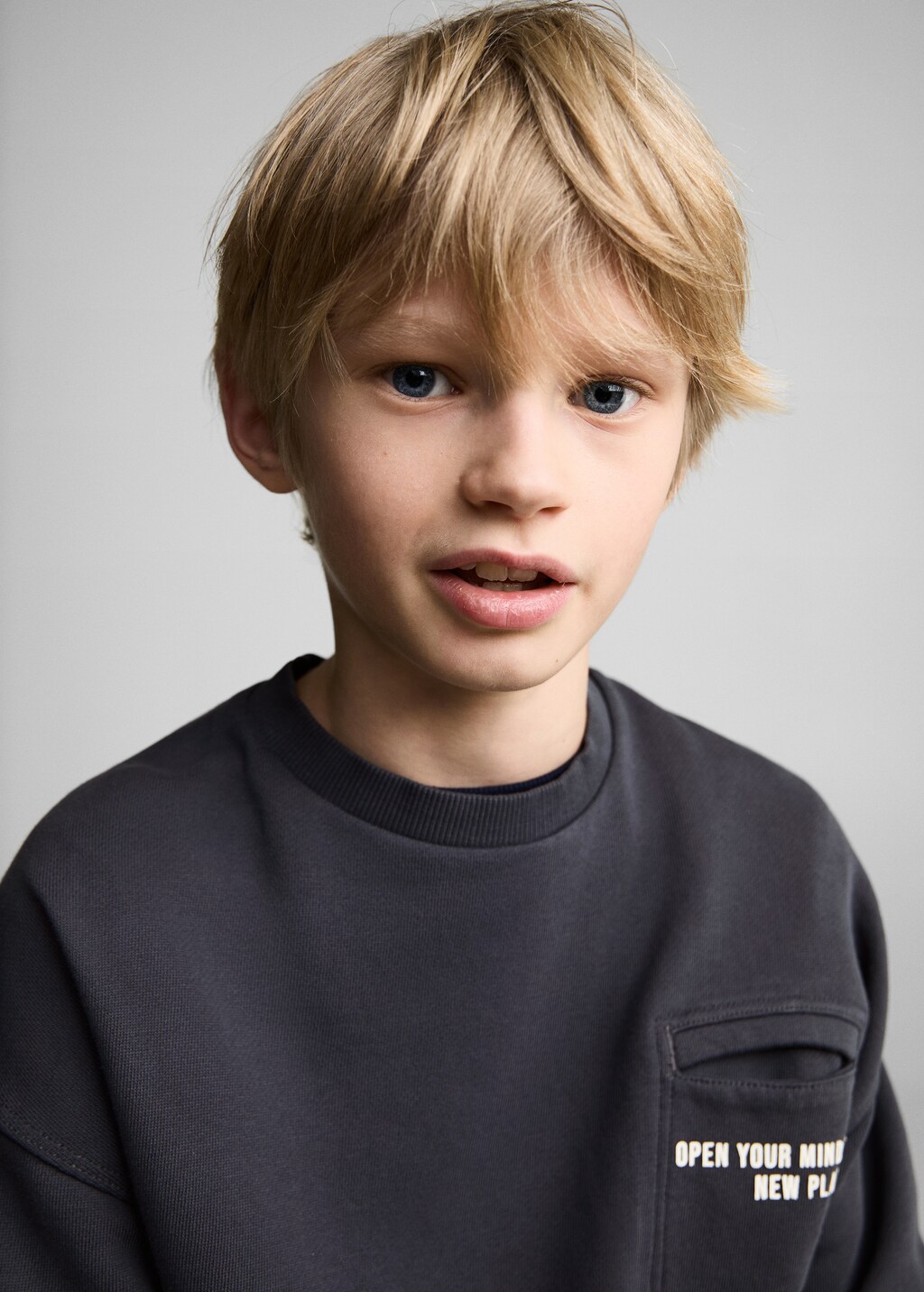 Pocket cotton sweatshirt - Charcoal